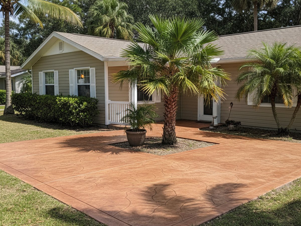 Decorative Concrete Curbing completed by Apex Concrete Solutions in Edgewater, FL